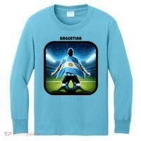 Cool Argentina National Soccer Team With Flag Kids Long Sleeve Shirt thumb 0