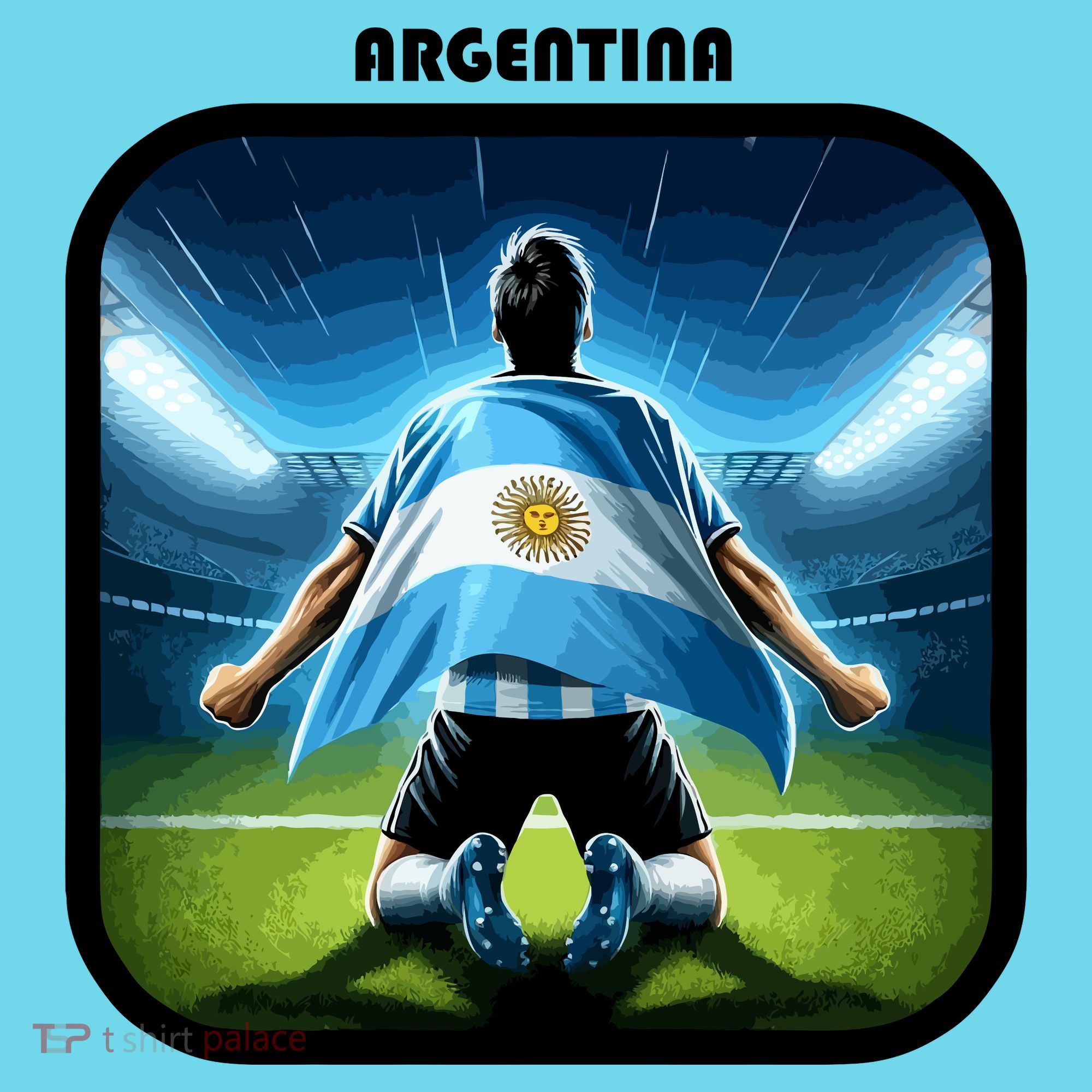 Cool Argentina National Soccer Team With Flag Kids Long Sleeve Shirt
