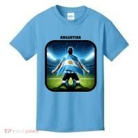 Cool Argentina National Soccer Team With Flag Kids T-Shirt thumb 0