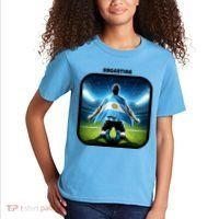 Cool Argentina National Soccer Team With Flag Kids T-Shirt thumb 2