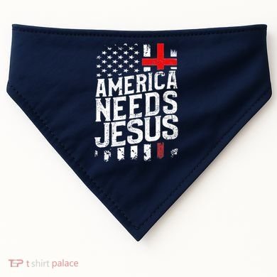 Christian America Needs Jesus Vintage USA-Made Doggie Bandana