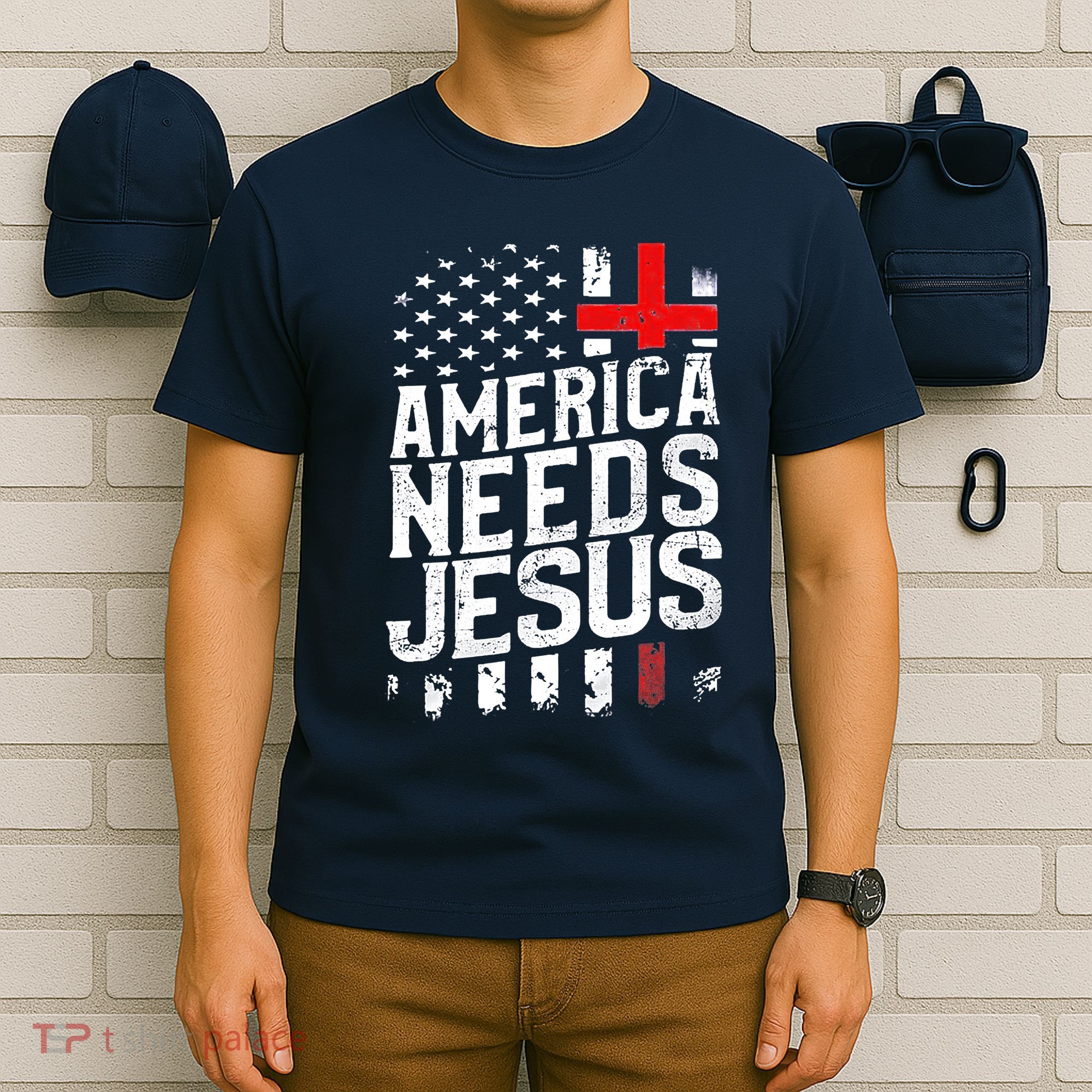 Christian America Needs Jesus Vintage T-Shirt