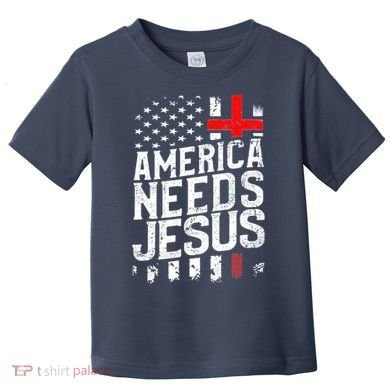 Christian America Needs Jesus Vintage Toddler T-Shirt