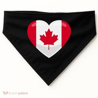 Canada Heart Flag USA-Made Doggie Bandana