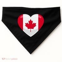 Canada Heart Flag USA-Made Doggie Bandana thumb 0
