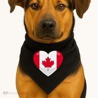 Canada Heart Flag USA-Made Doggie Bandana thumb 1