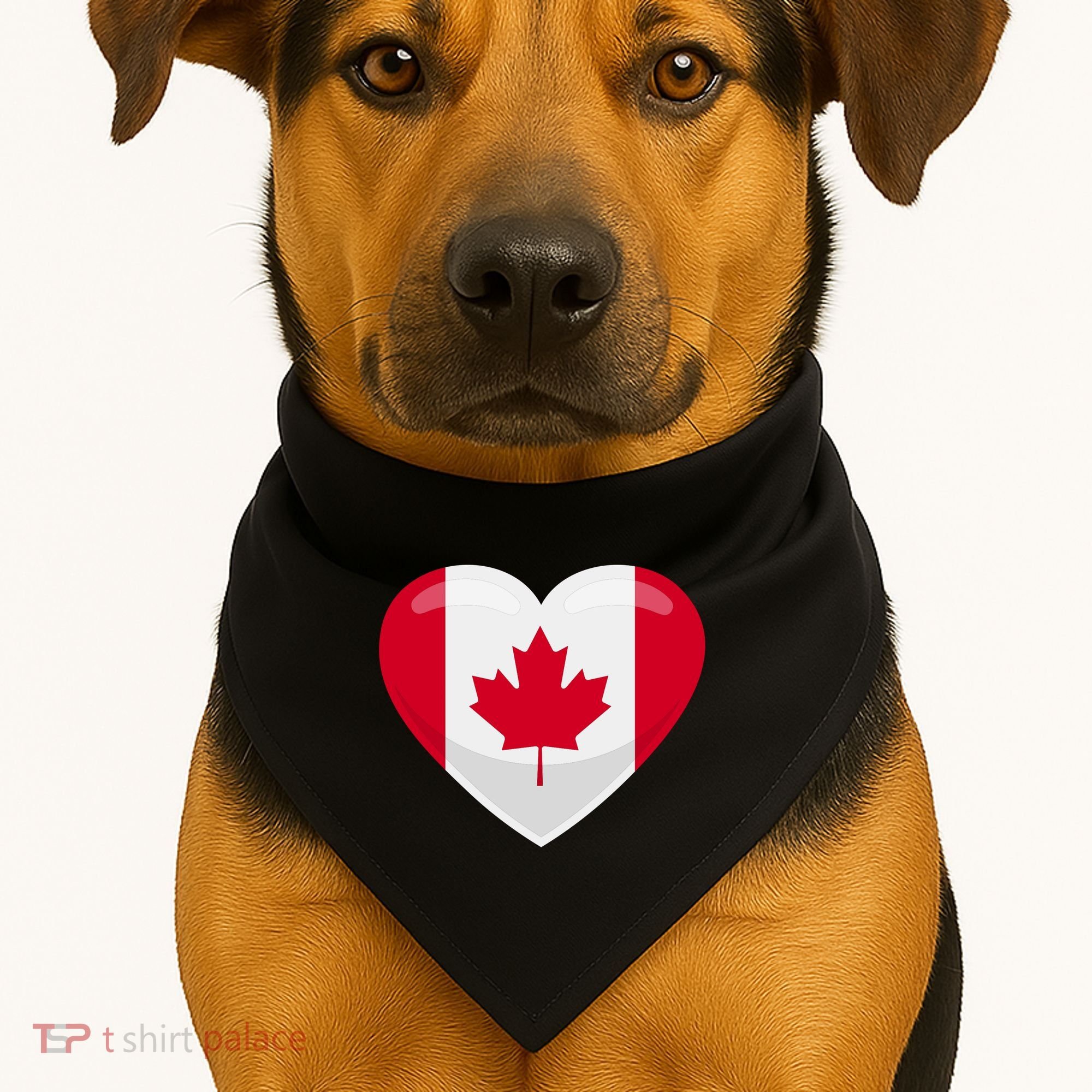 Canada Heart Flag USA-Made Doggie Bandana