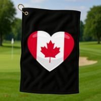 Canada Heart Flag Golf Towel thumb 1