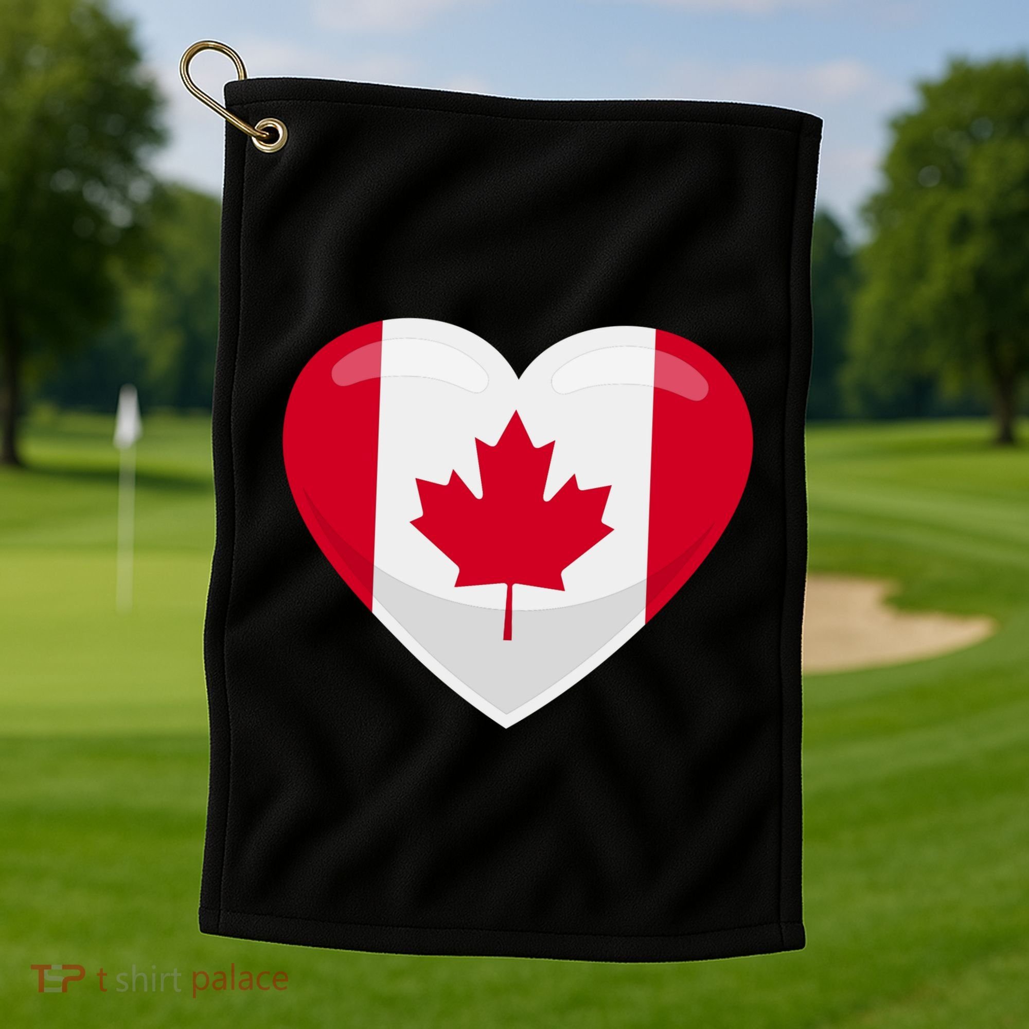 Canada Heart Flag Golf Towel