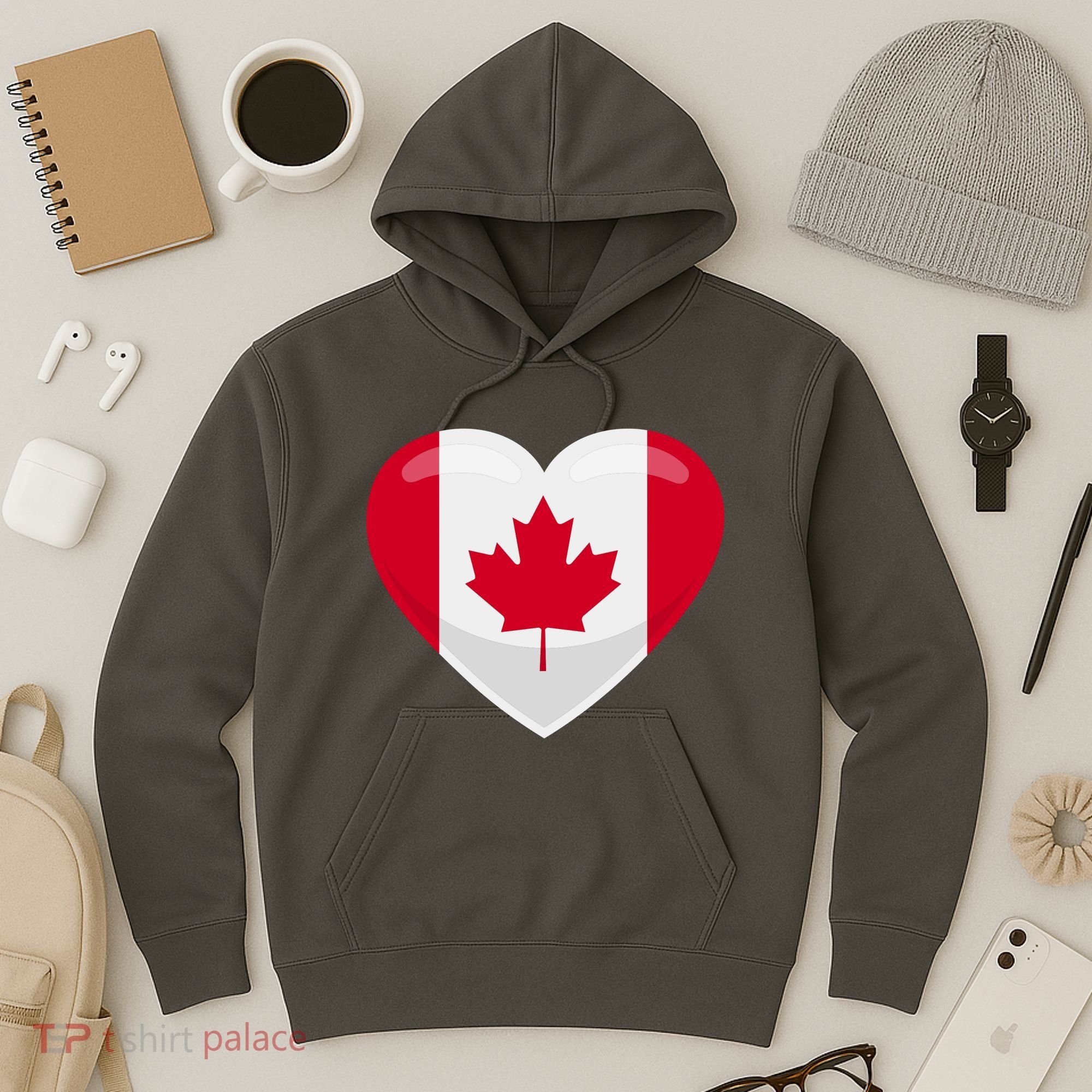 Canada Heart Flag Hoodie