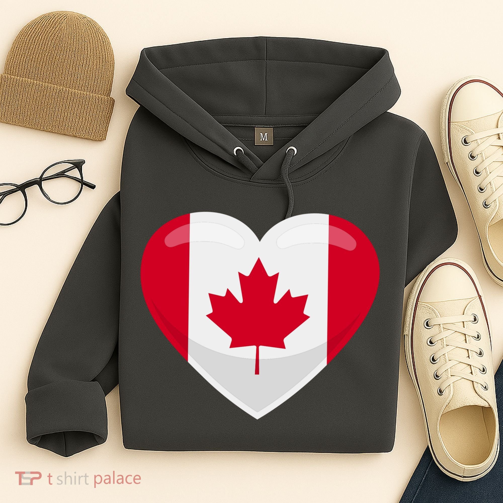 Canada Heart Flag Hoodie