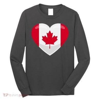 Canada Heart Flag Long Sleeve Shirt