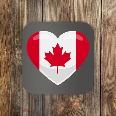 Canada Heart Flag Coaster