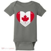 Canada Heart Flag Baby Bodysuit thumb 0