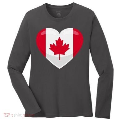 Canada Heart Flag Women's Long Sleeve Shirt