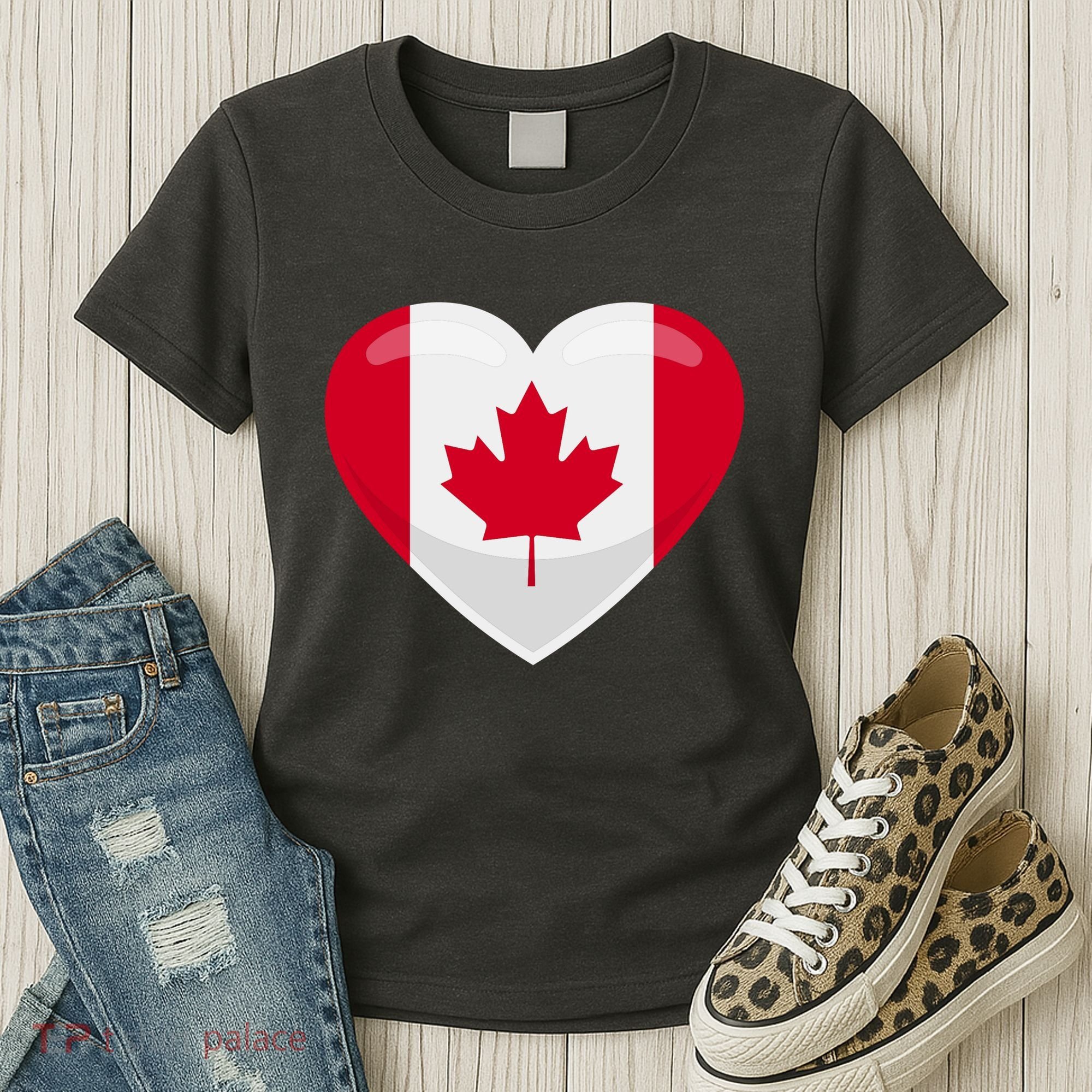 Canada Heart Flag Women's T-Shirt