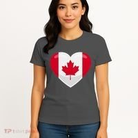 Canada Heart Flag Women's T-Shirt thumb 4