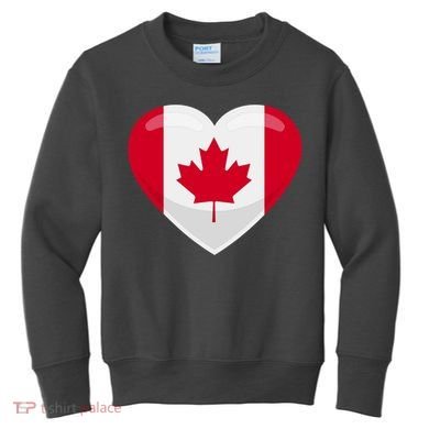 Canada Heart Flag Kids Sweatshirt