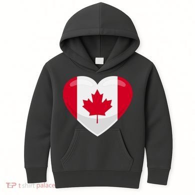 Canada Heart Flag Kids Hoodie