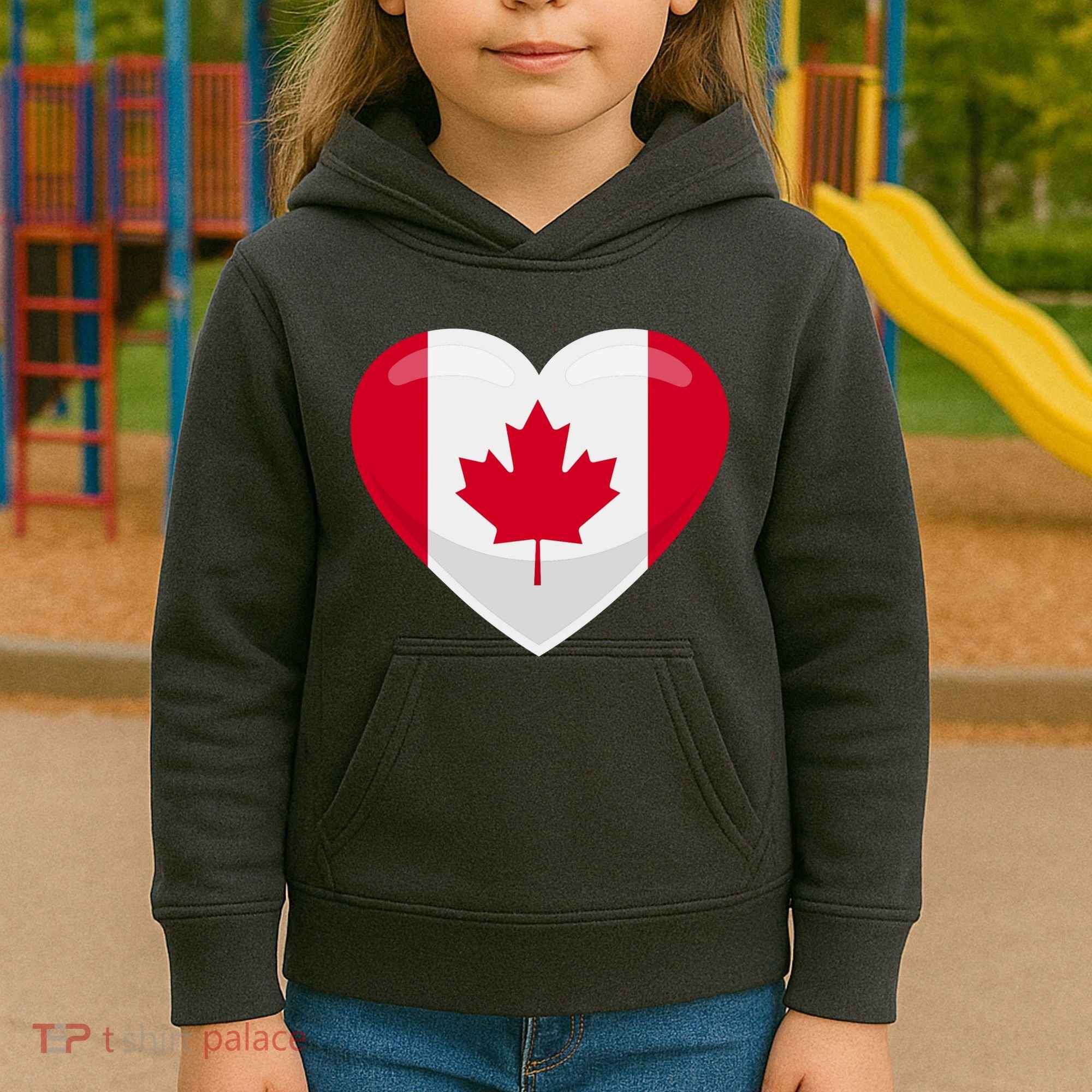 Canada Heart Flag Kids Hoodie