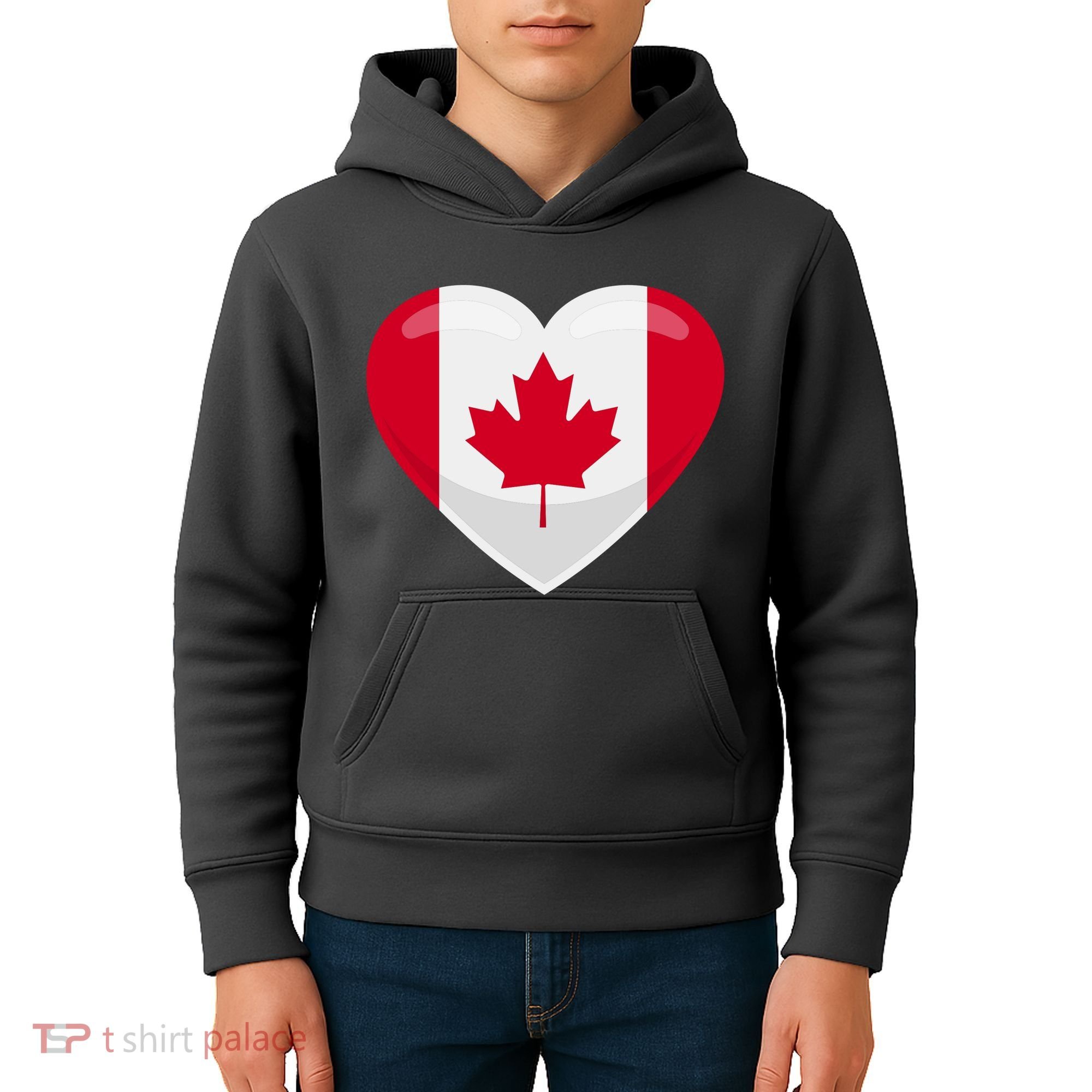 Canada Heart Flag Kids Hoodie