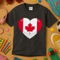 Canada Heart Flag Kids T-Shirt thumb 3