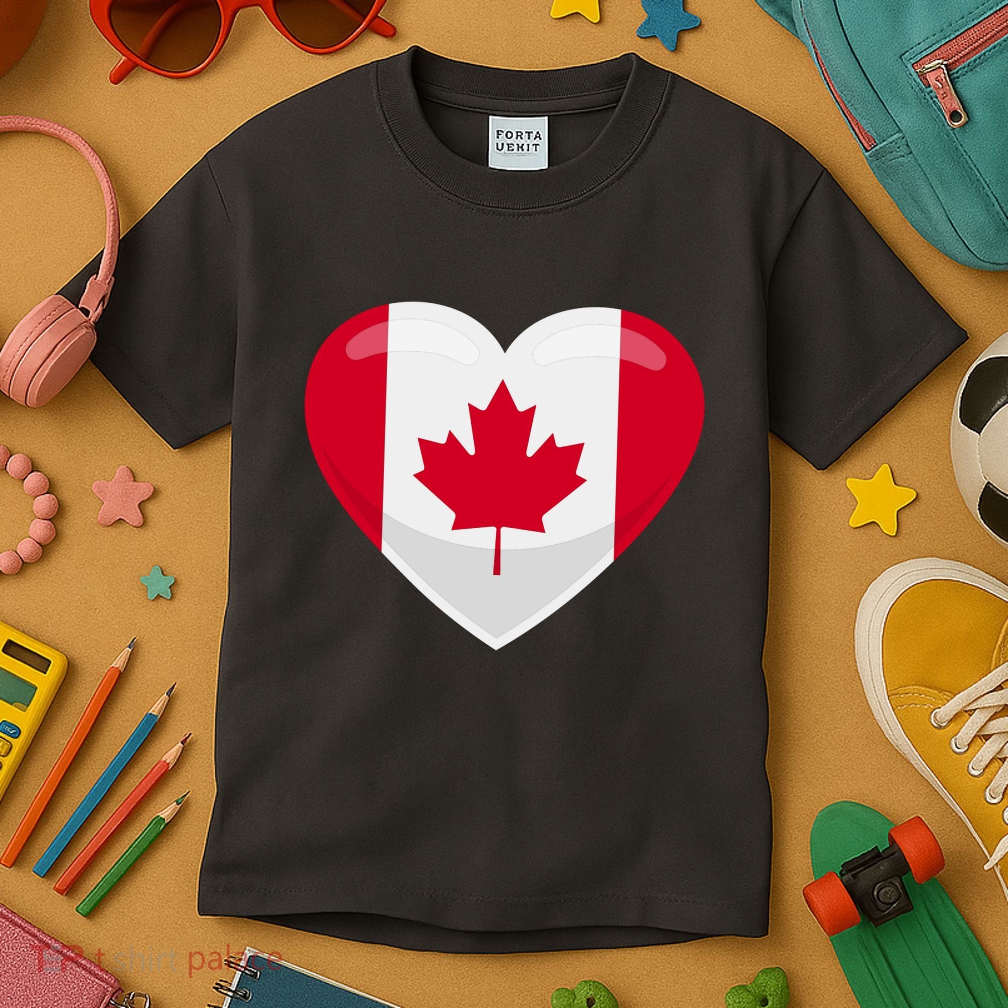 Canada Heart Flag Kids T-Shirt