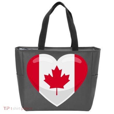 Canada Heart Flag Tote Bag