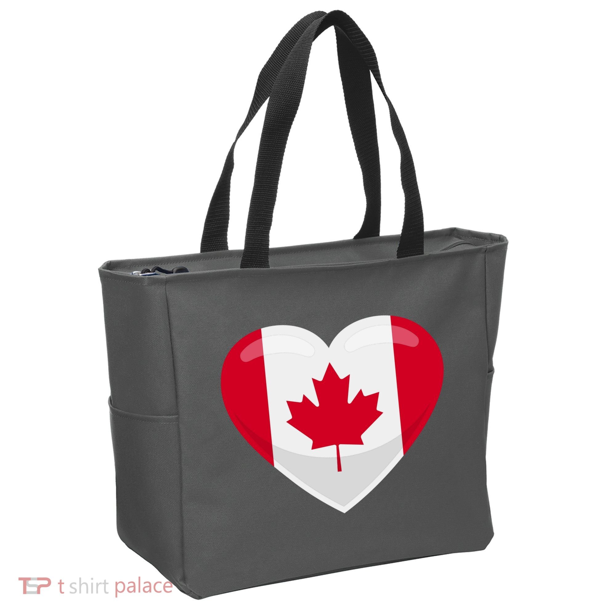 Canada Heart Flag Tote Bag