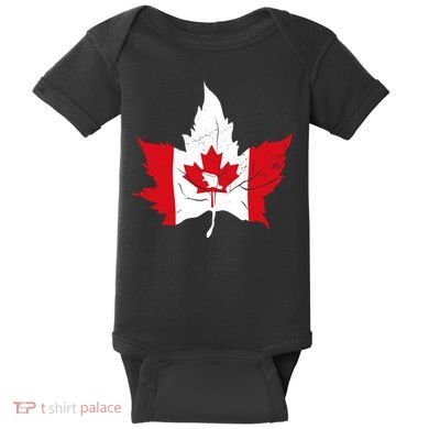 Canada Maple Leaf Flaf Baby Bodysuit