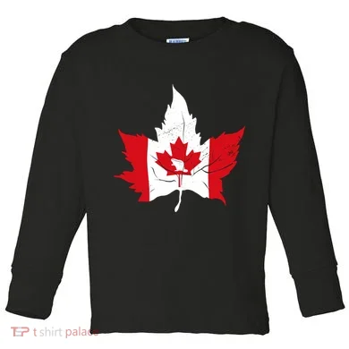 Canada Maple Leaf Flaf Toddler Long Sleeve