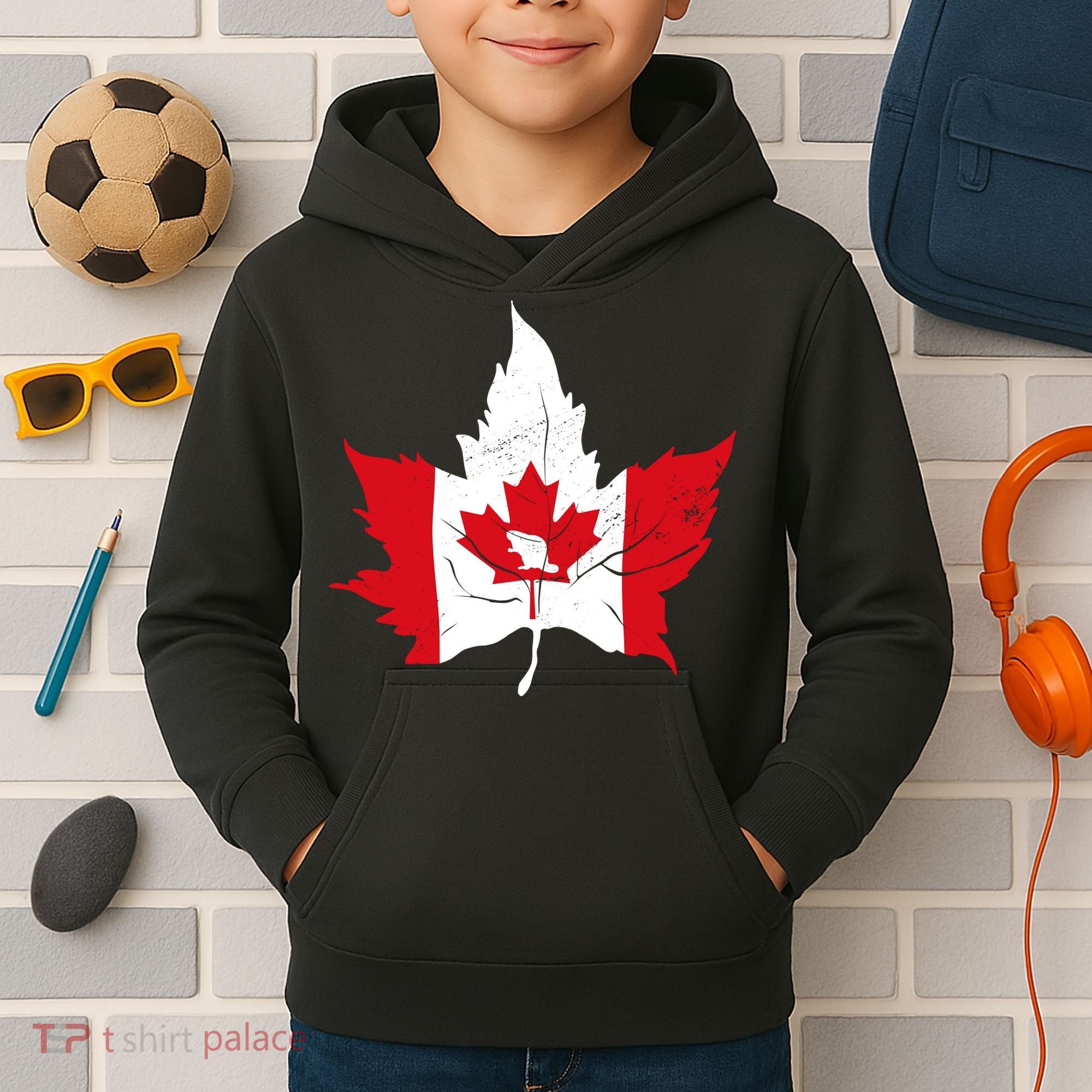 Canada Maple Leaf Flaf Kids Hoodie