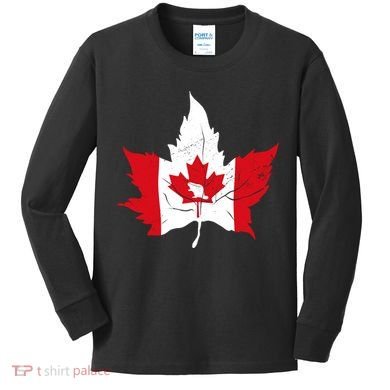 Canada Maple Leaf Flaf Kids Long Sleeve Shirt
