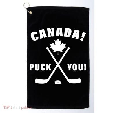 Canada Puck You Hockey Golf Towel