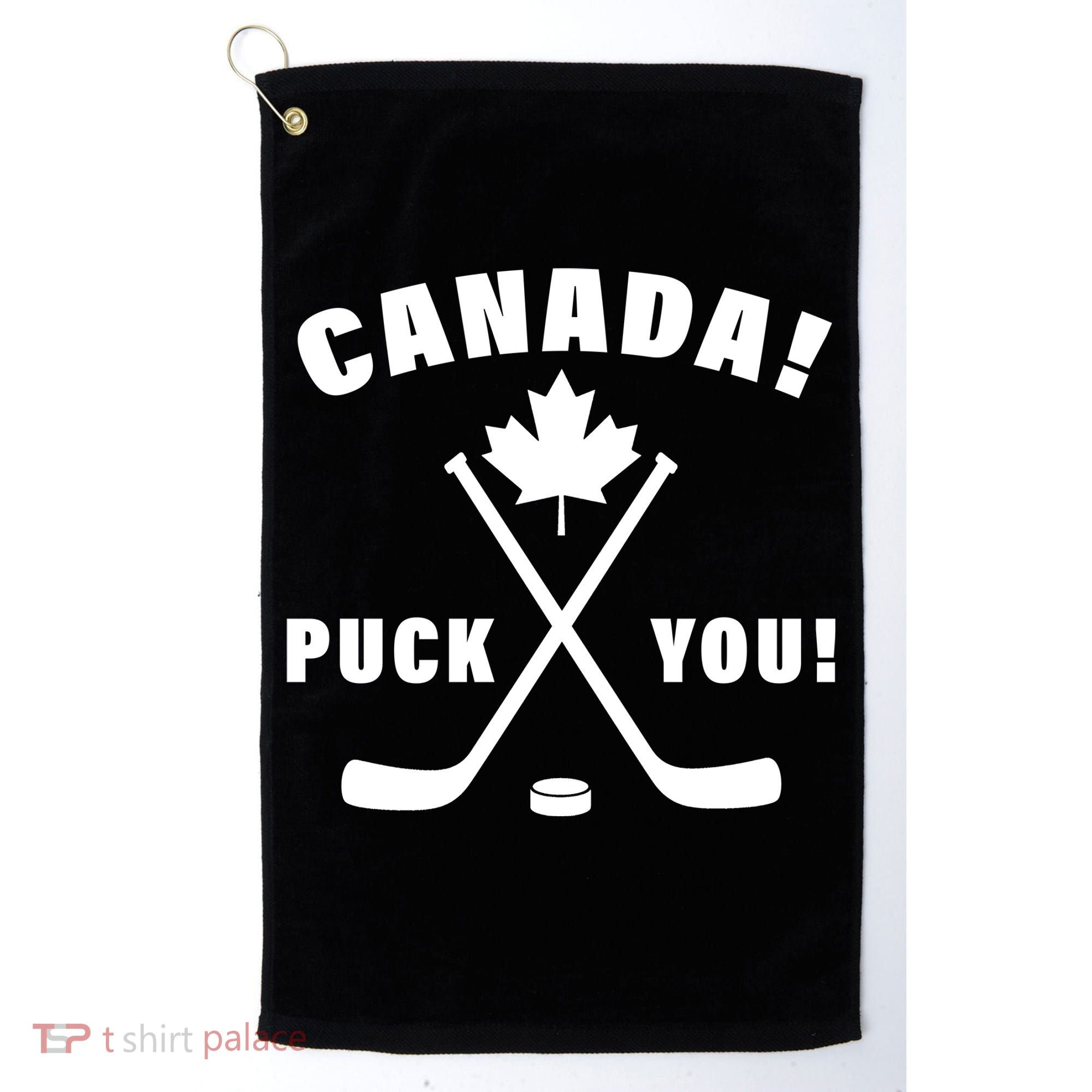 Canada Puck You Hockey Golf Towel
