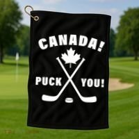 Canada Puck You Hockey Golf Towel thumb 1