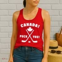 Canada Puck You Hockey Women's Tank Top thumb 2