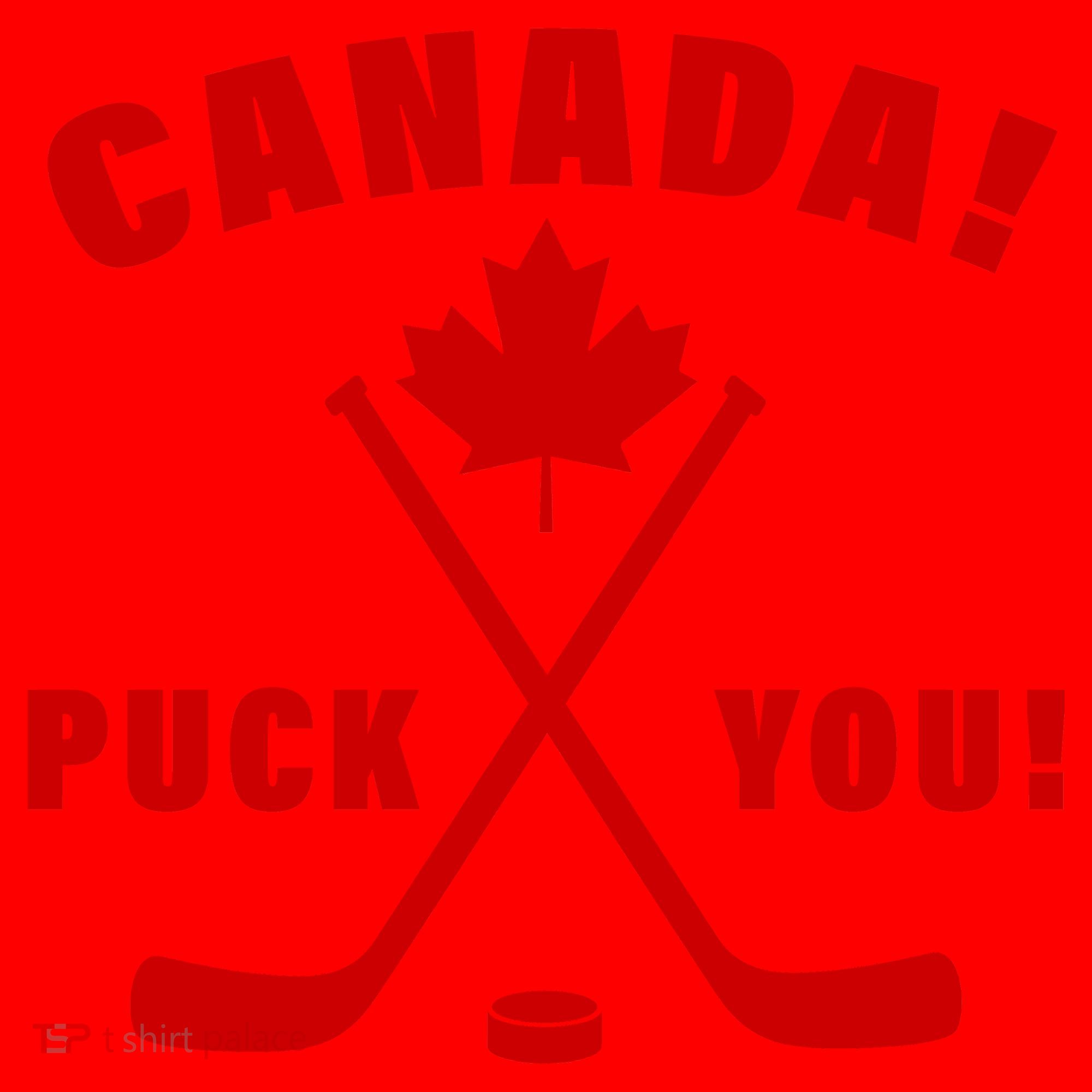 Canada Puck You Hockey Santa Hat