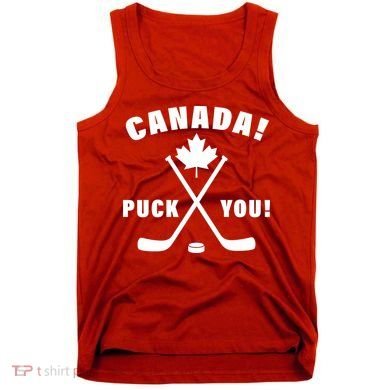 Canada Puck You Hockey Tank Top