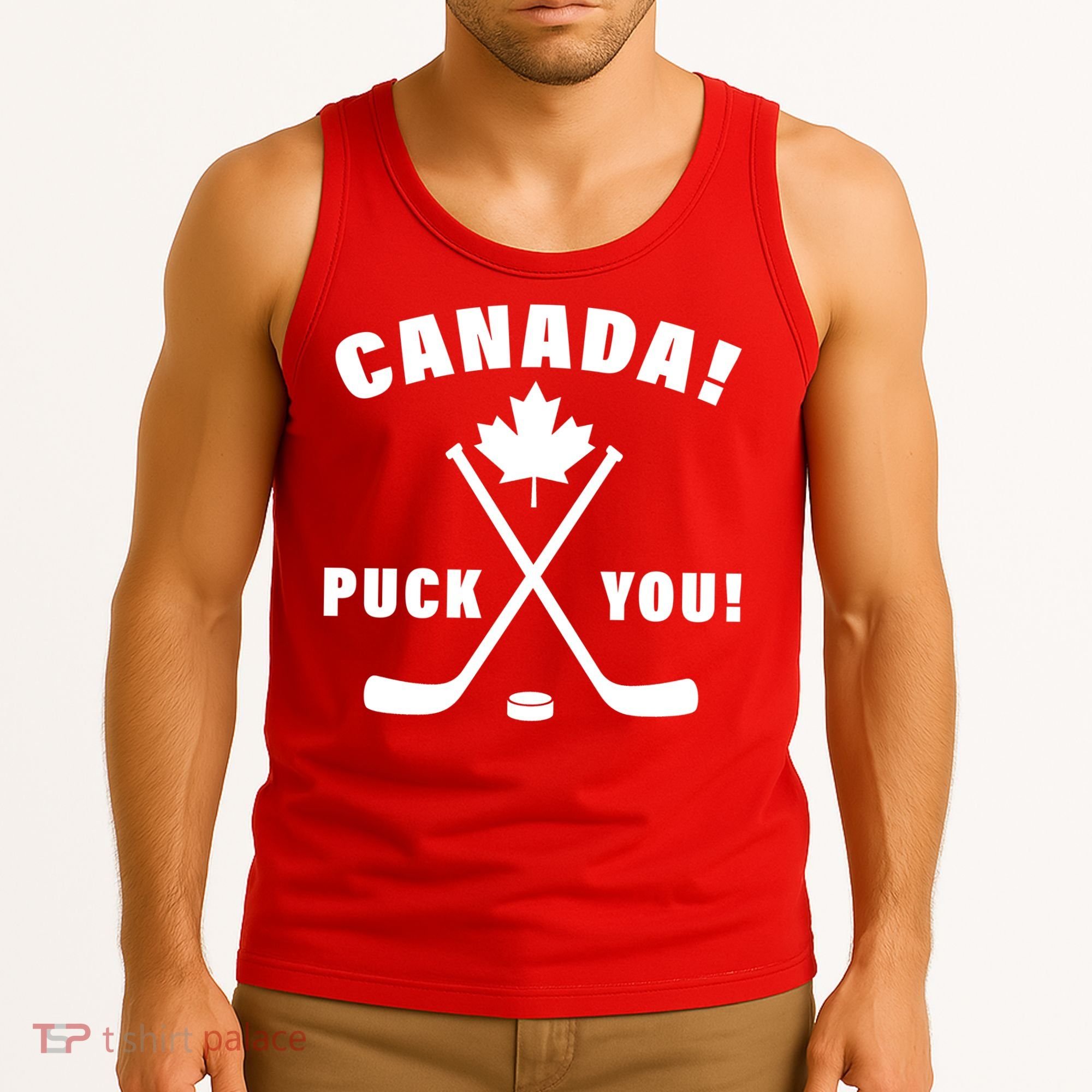 Canada Puck You Hockey Tank Top