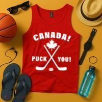 Canada Puck You Hockey Tank Top thumb 4