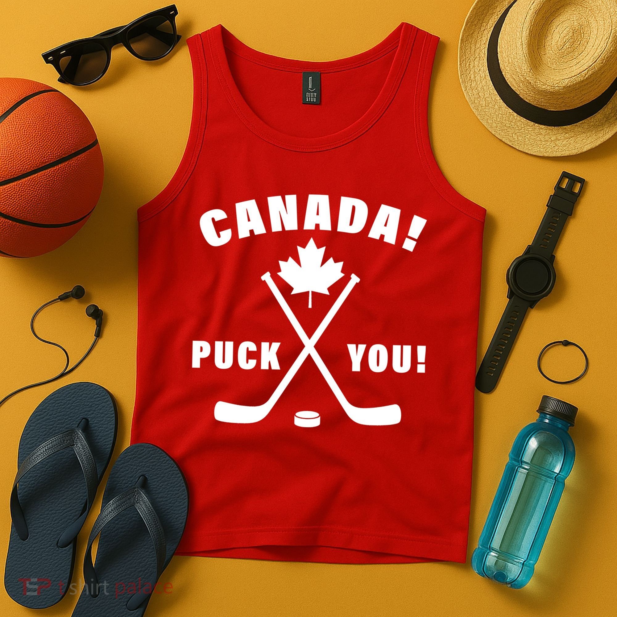 Canada Puck You Hockey Tank Top