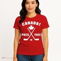 Canada Puck You Hockey Women's T-Shirt thumb 4
