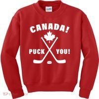 Canada Puck You Hockey Kids Sweatshirt thumb 0