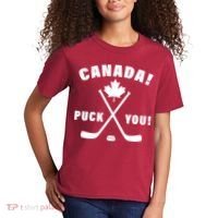 Canada Puck You Hockey Kids T-Shirt thumb 2