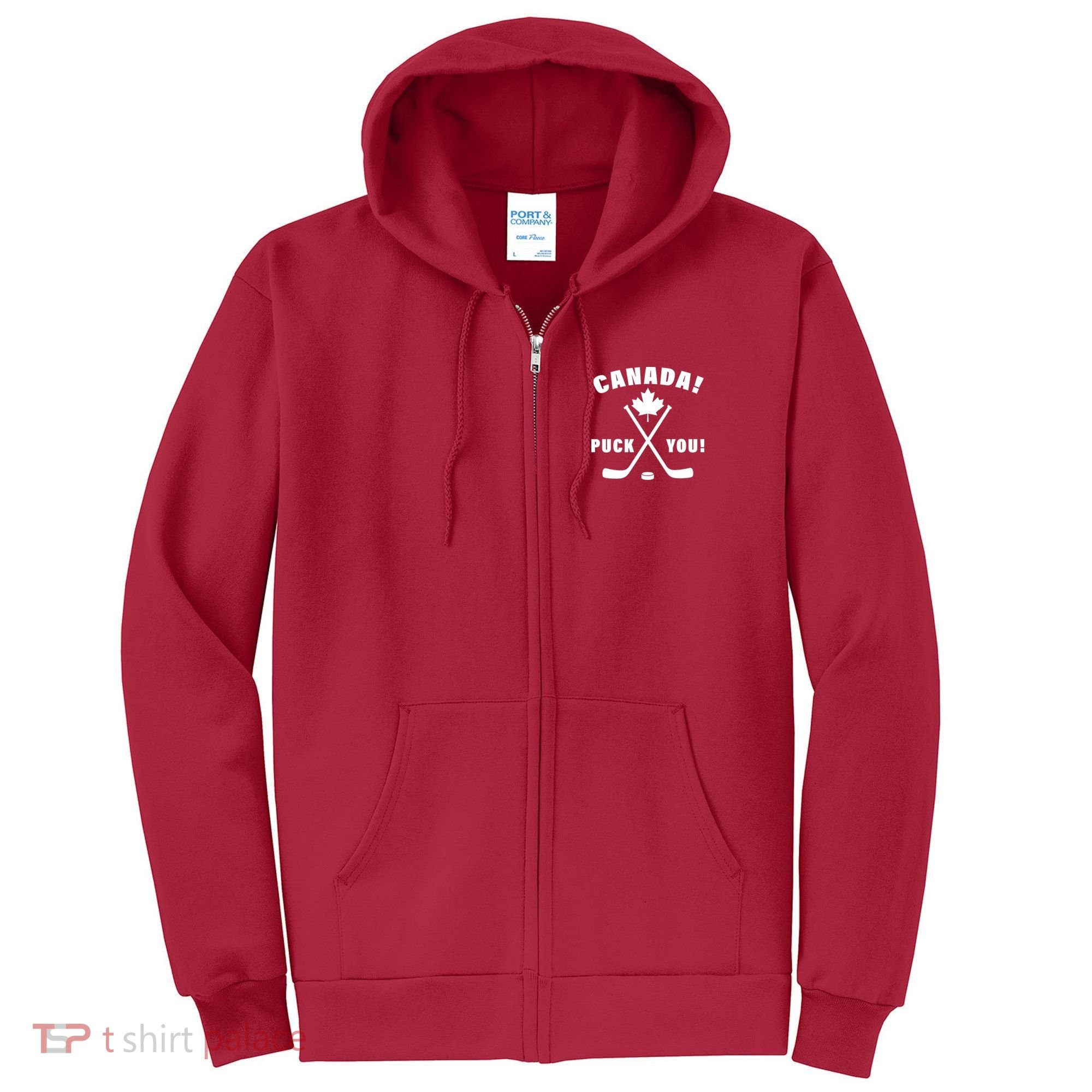 Canada Puck You Hockey Full Zip Hoodie