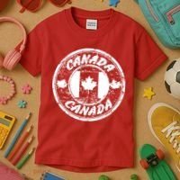 Canada Retro Circle Kids T-Shirt thumb 3