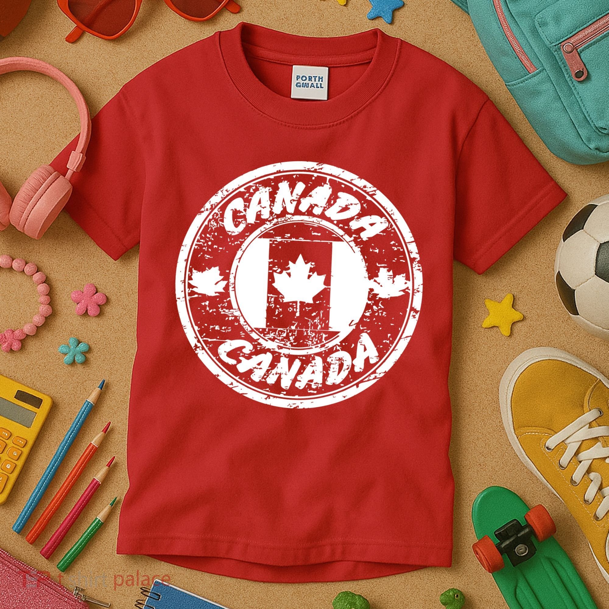 Canada Retro Circle Kids T-Shirt