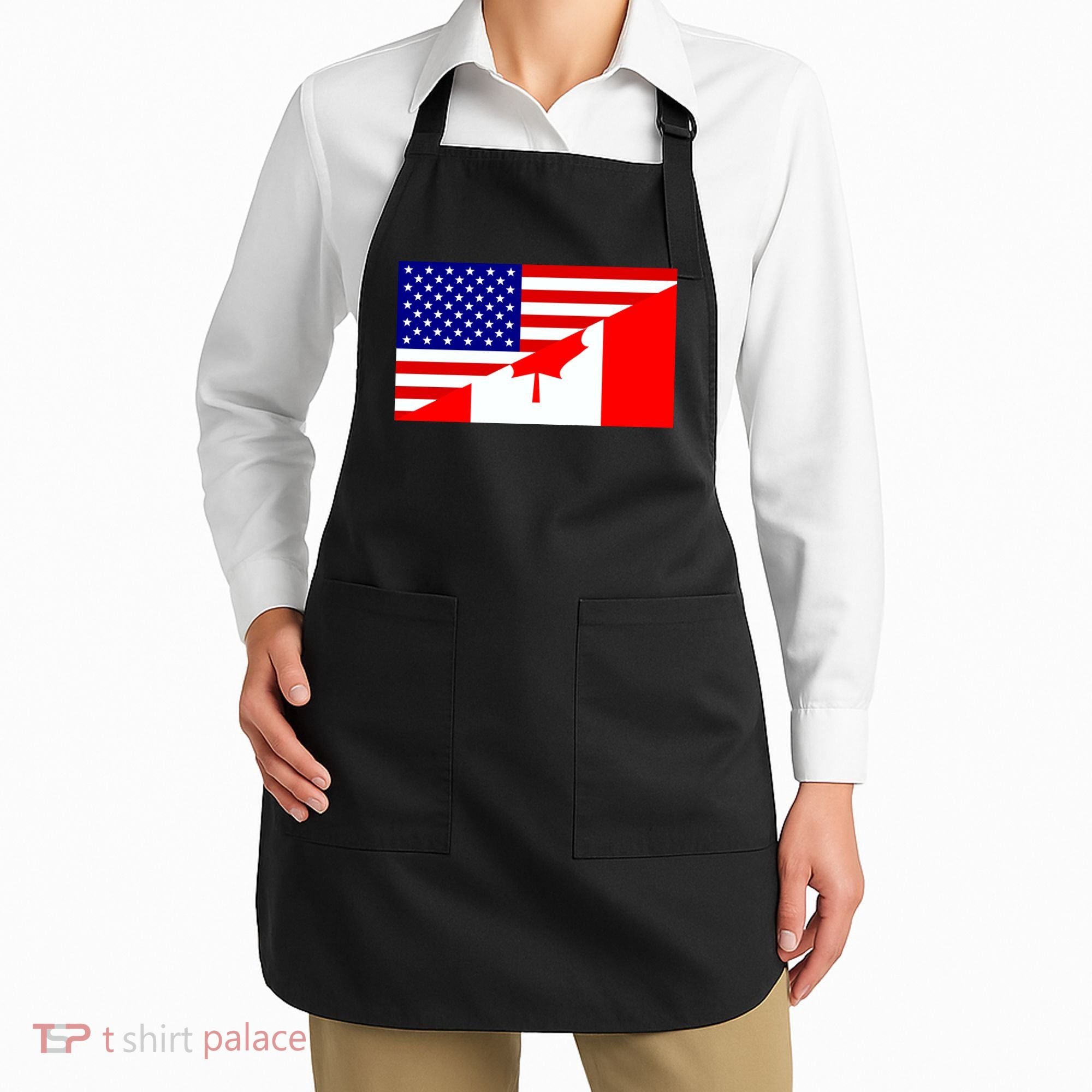 Canadian American USA Flag Apron