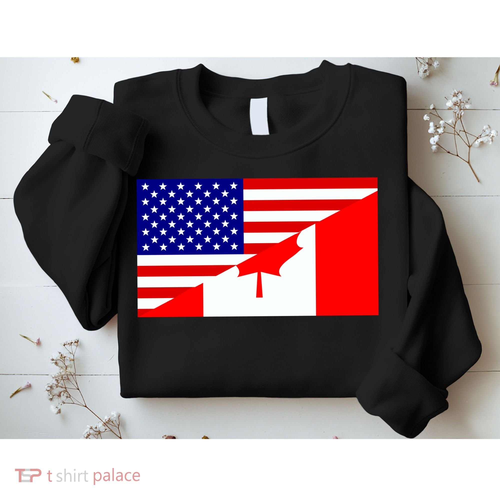 Canadian American USA Flag Sweatshirt